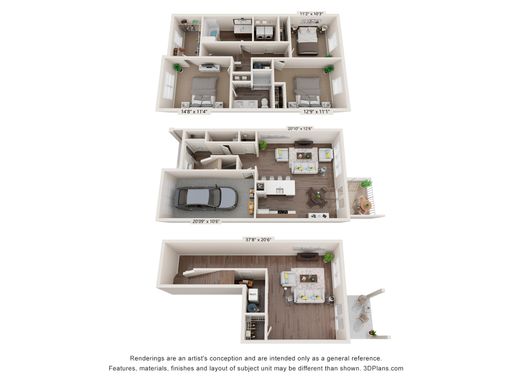 3 Bedroom 2.5 Bath Townhomes w/finished Walk-out Basement & Garage – 1883 – photo 1