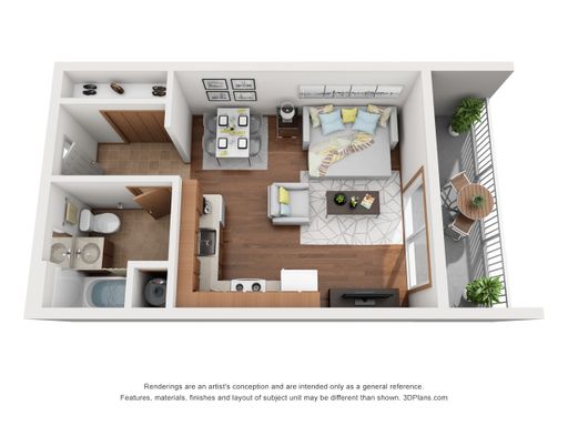 Studio Apartment with Bathtub 378 – photo 1