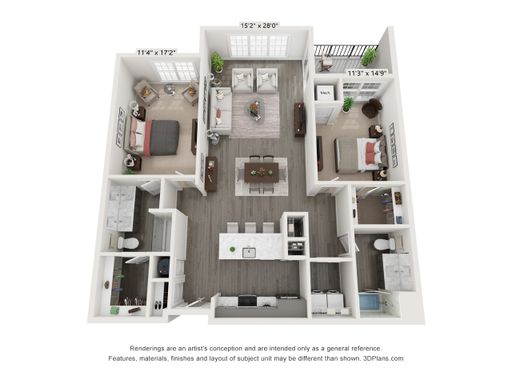 2 Bedroom 2 Bath 1360 – photo 1