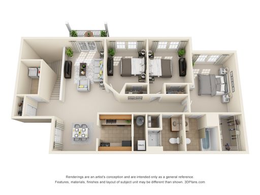 3 Bedrooms 2 Baths Second Floor