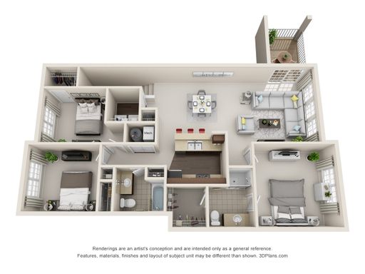3 Bedrooms 2 Bath Second Floor with Attached Garage