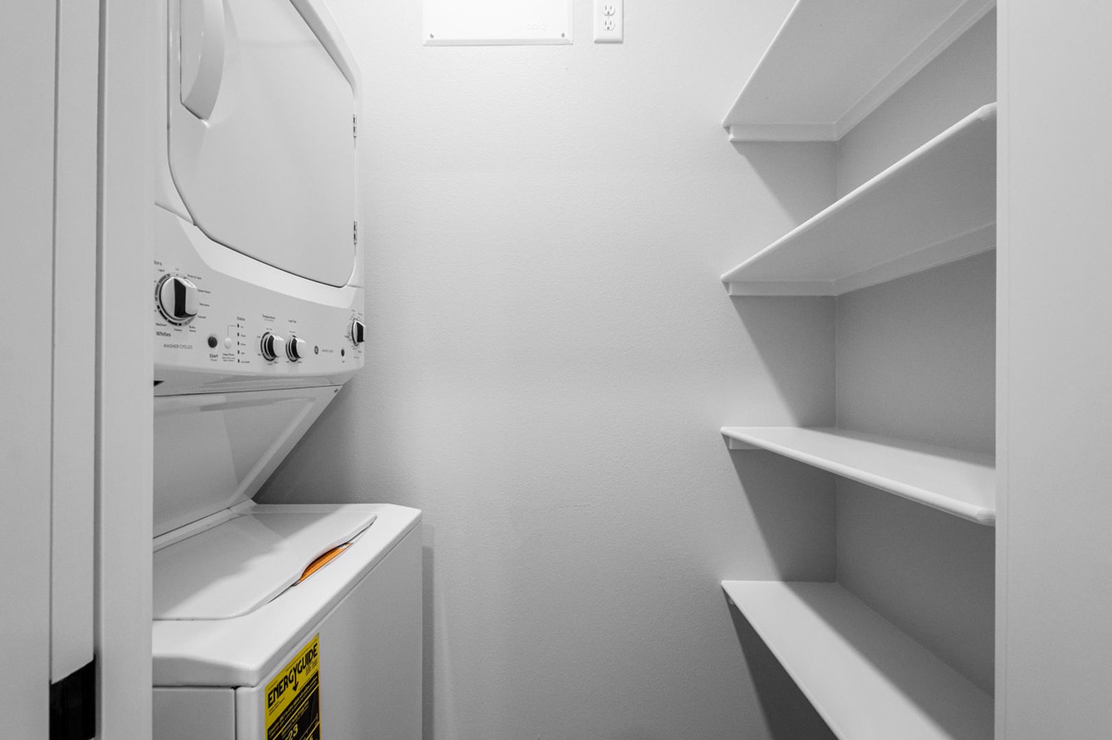 Laundry room at Argenta 1 Bed 1.5 Bath Luxury Energy Efficient Townhome