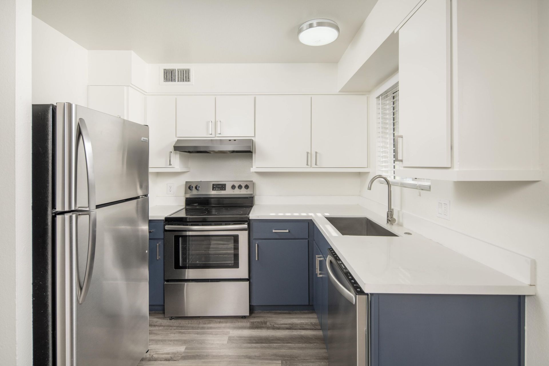 Apartment kitchen — representative home at Urban Falls.