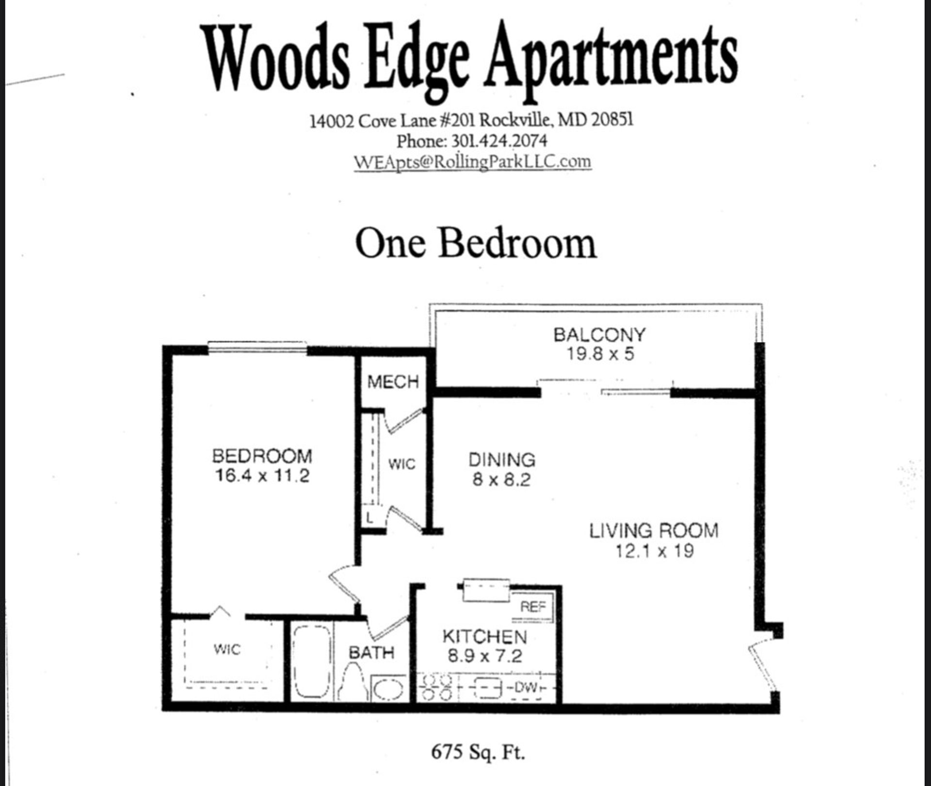 Rockville Apartment: 14002 Cove Ln., Suite #201