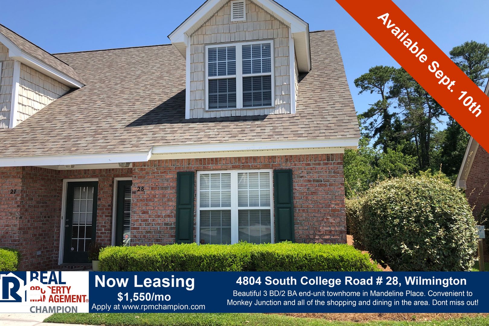 Wilmington Townhome: 4804 South College Road Unit 28