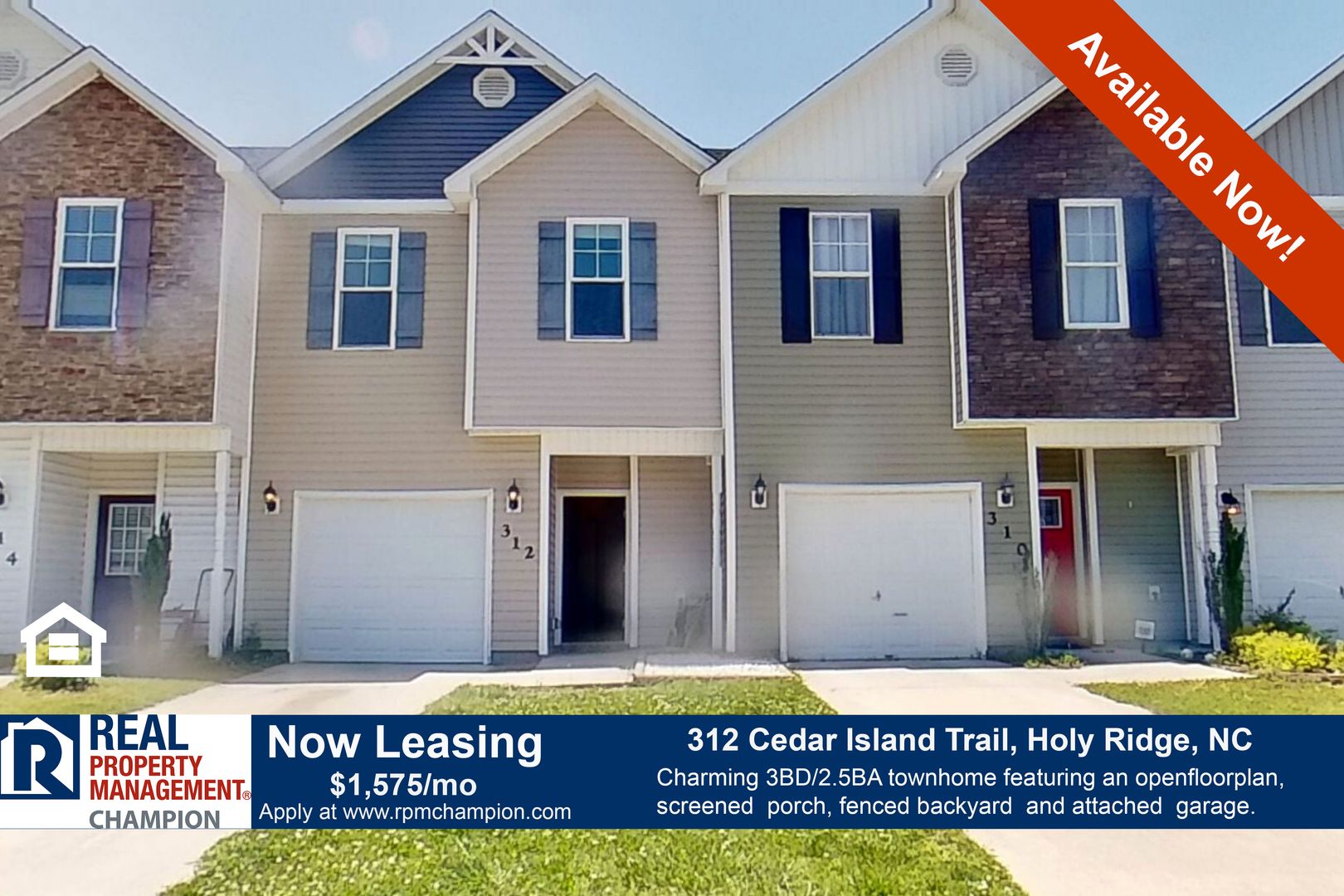 Holly Ridge Townhome: 312 Cedar Island Trail