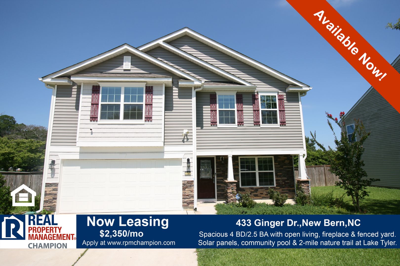 New Bern House: 433 Ginger Drive