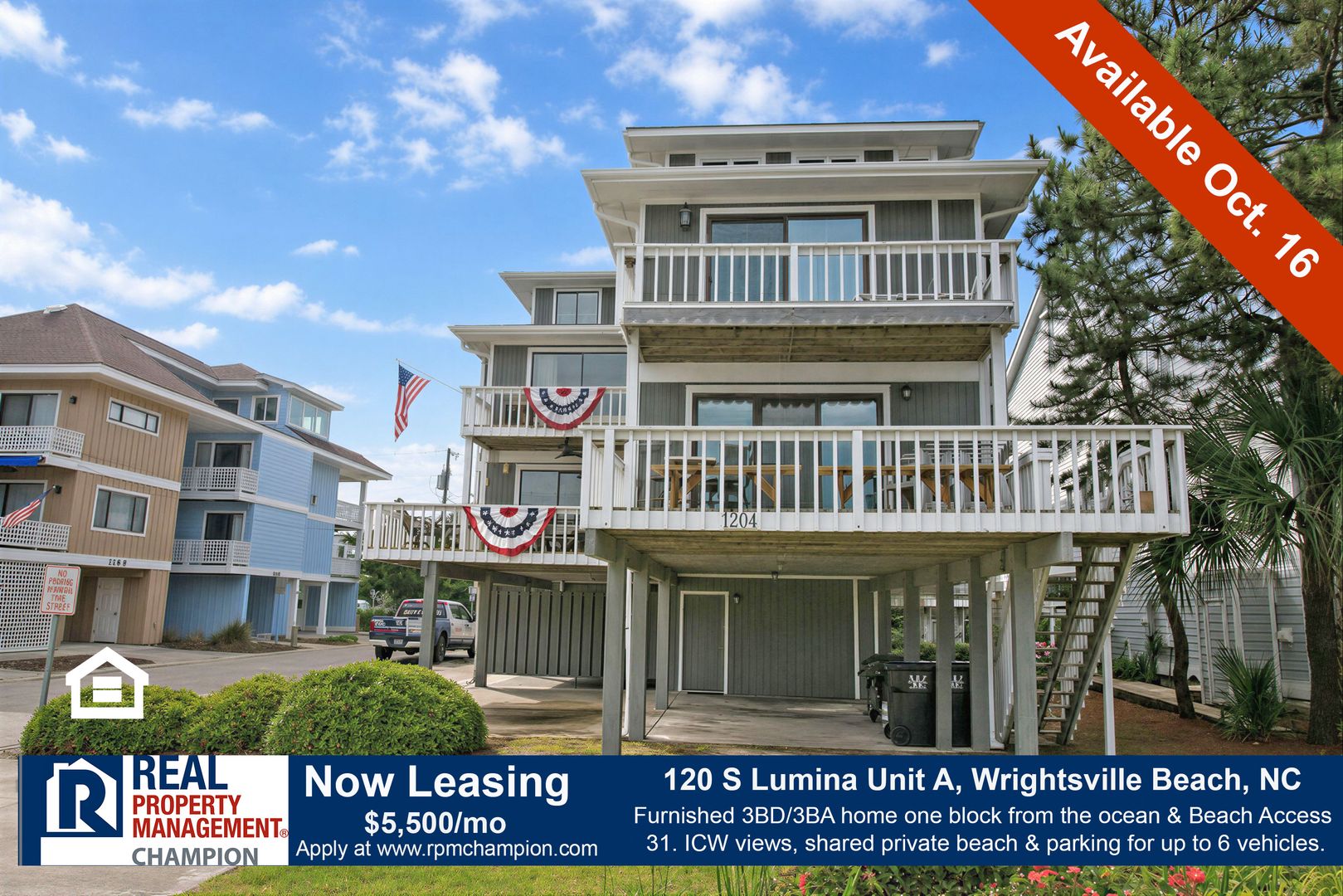 Wrightsville Beach House: 120 S Lumina Unit A
