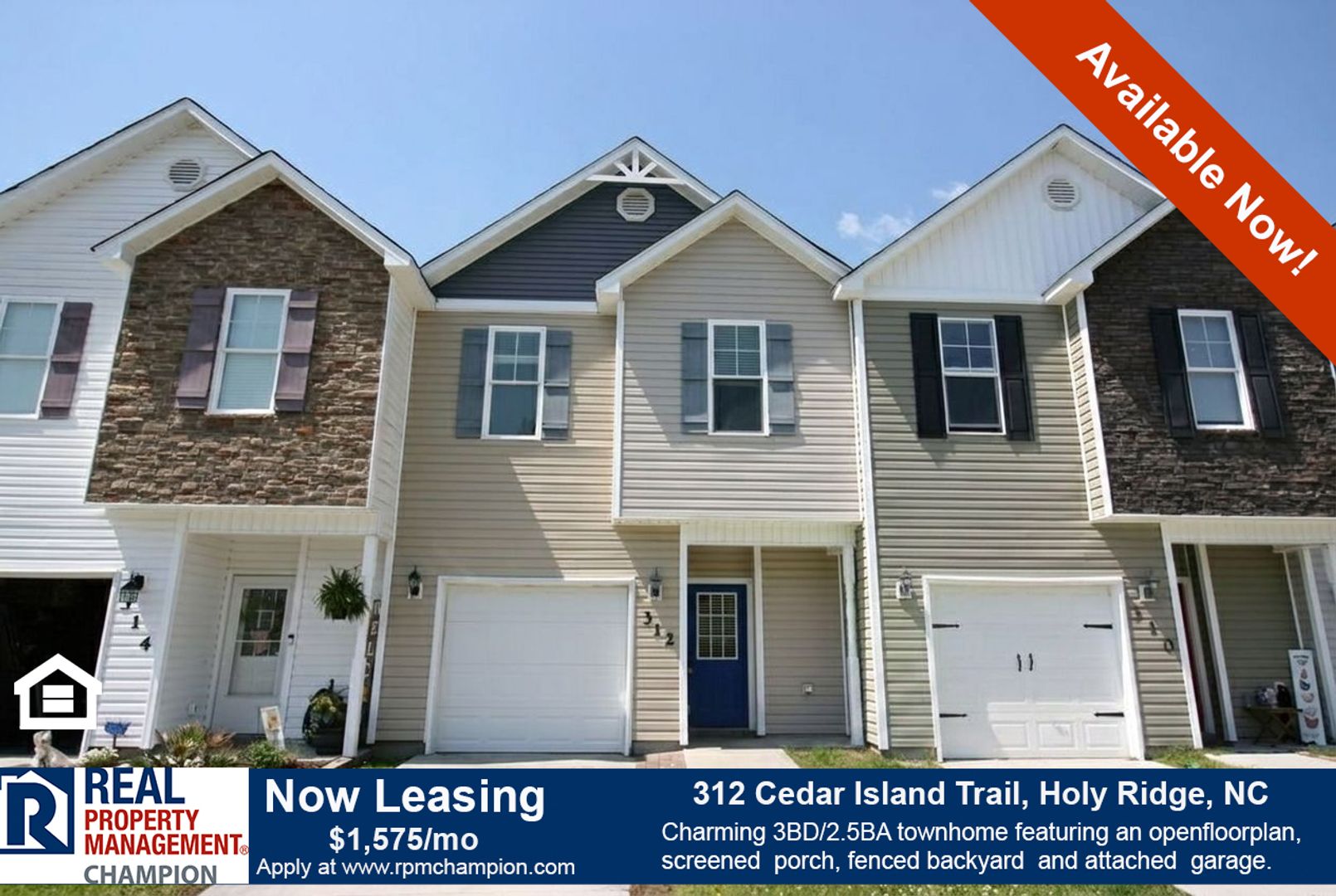 Holly Ridge Townhome: 312 Cedar Island Trail