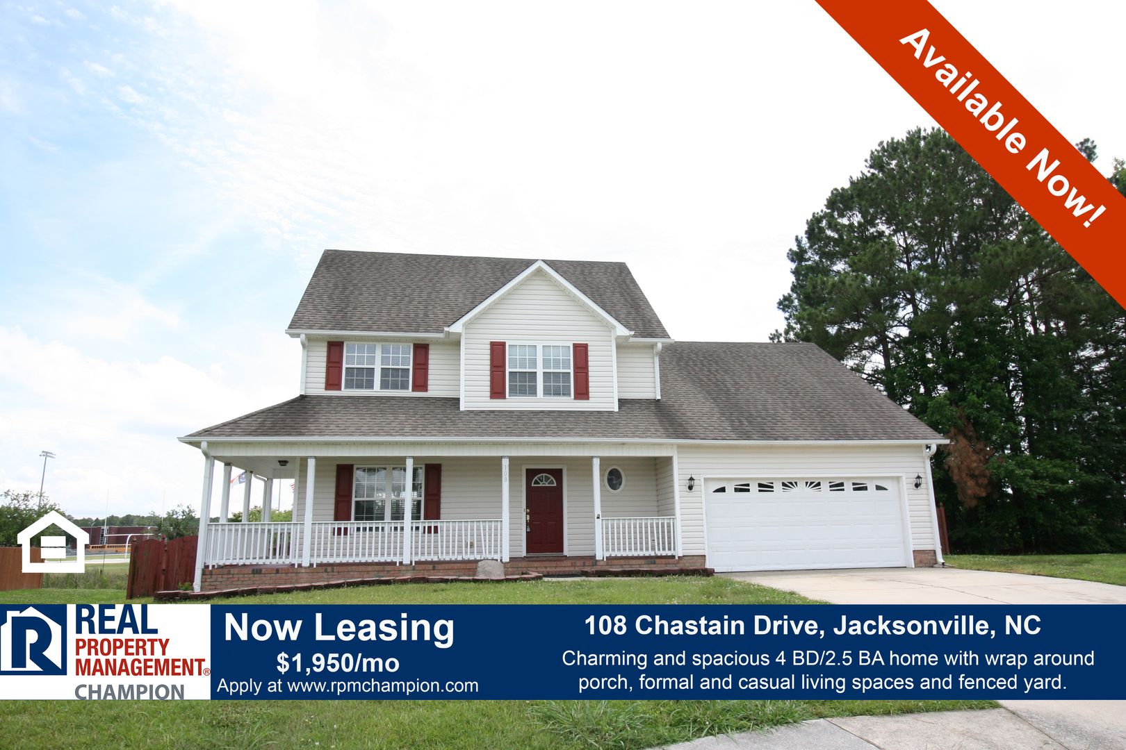 Charming 4 BD/2.5 BA with Wrap Around Porch and Fenced Back Yard