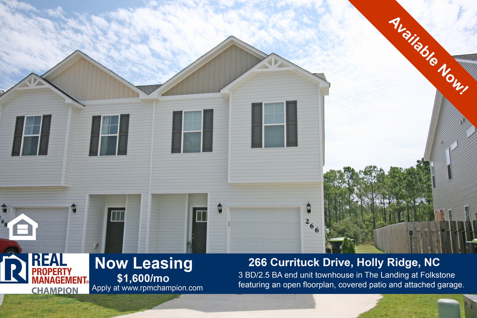 Holly Ridge Townhome: 266 Currituck Drive