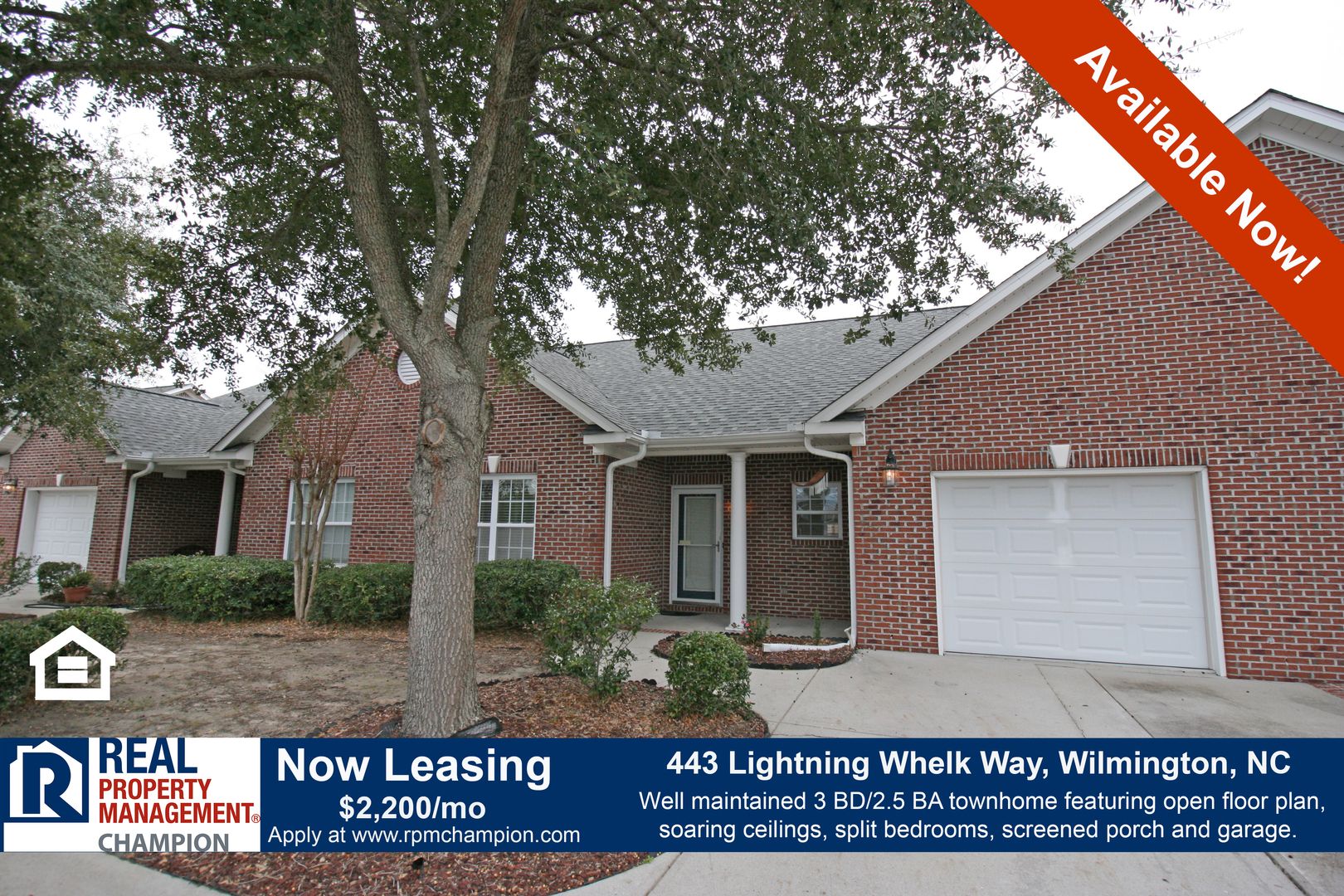 Wilmington Townhome: 443 Lightning Whelk Way