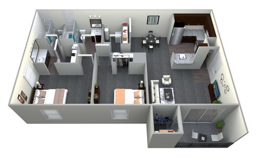Potomac | B2.2 | 2 Bed 2 Bath | 900 sq ft