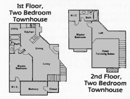 2B/2B Townhouse, vaulted ceilings, second floor – photo 1