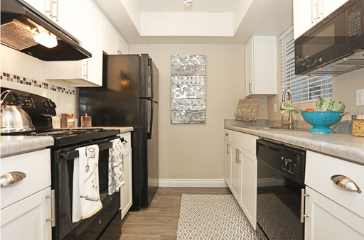 Apartment kitchen — representative home at Sanctuary on 22nd.