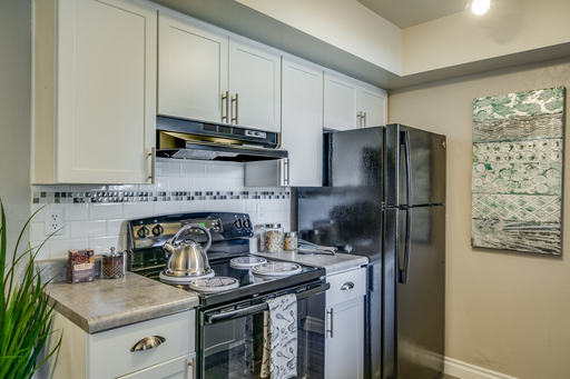 Apartment kitchen — representative home at Sanctuary on 22nd.