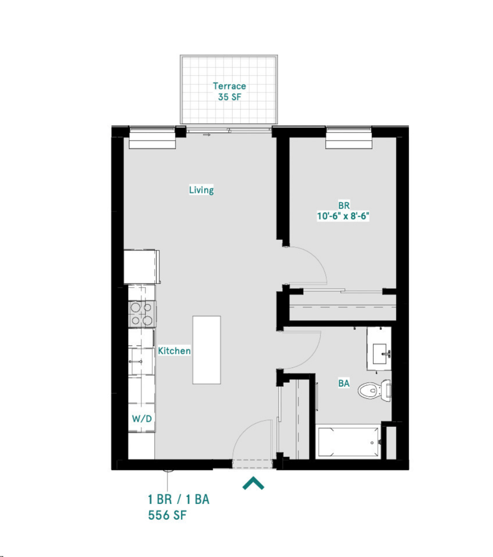 1B5T 1 Bed 1 Bath – photo 1
