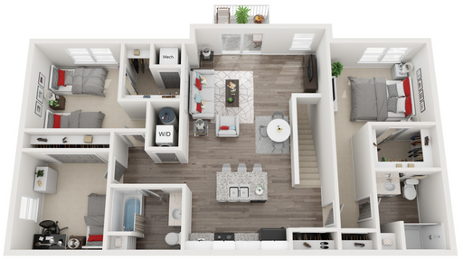 Diamond - 3 Bedroom, 2 Bathroom Townhome