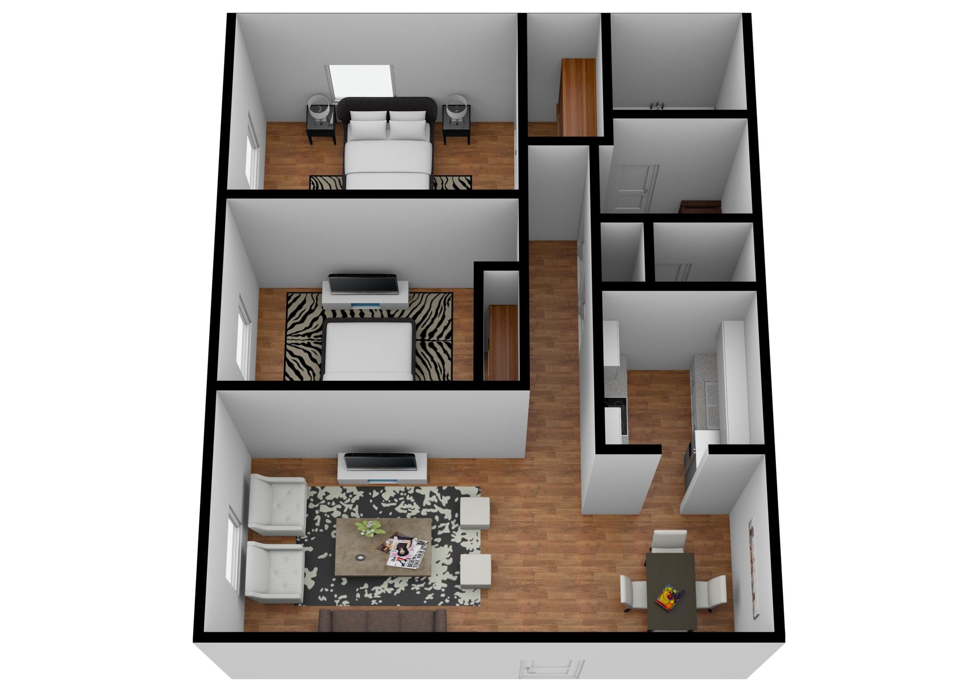 2 Bedrooms 1 Bathroom (1,050 sq ft) – photo 1