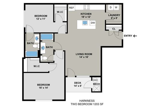 Harkness Model - 2BR/2BA - 1203SF - Buildings A, B, C, D – photo 1