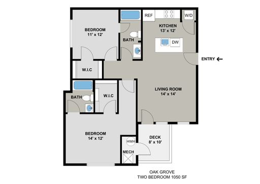 Oak Grove Loft Model - 2BR/2BA - 1050SF - Buildings E + F – photo 1