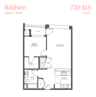 Baldwin Floor Plan -774sf-1b/1ba – photo 1