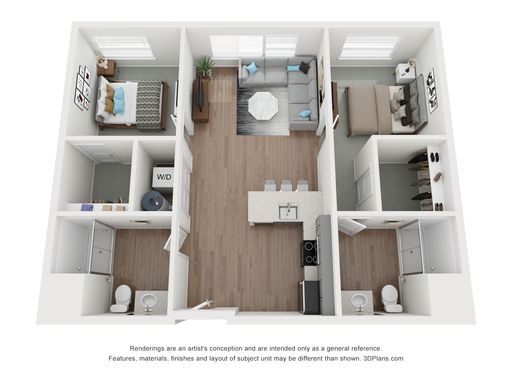 2 Bedroom, 2 Bathroom- Spacious Open Floor Plan – photo 1