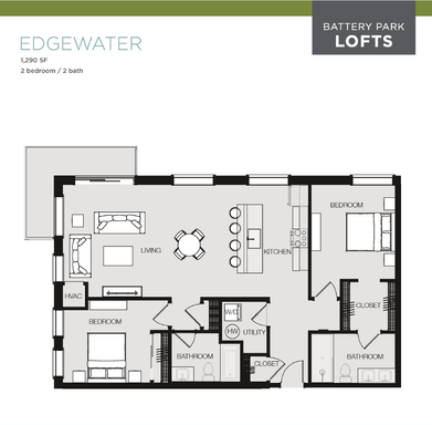 Lakeshore 1 B/ 1 Bath 677sf – photo 1