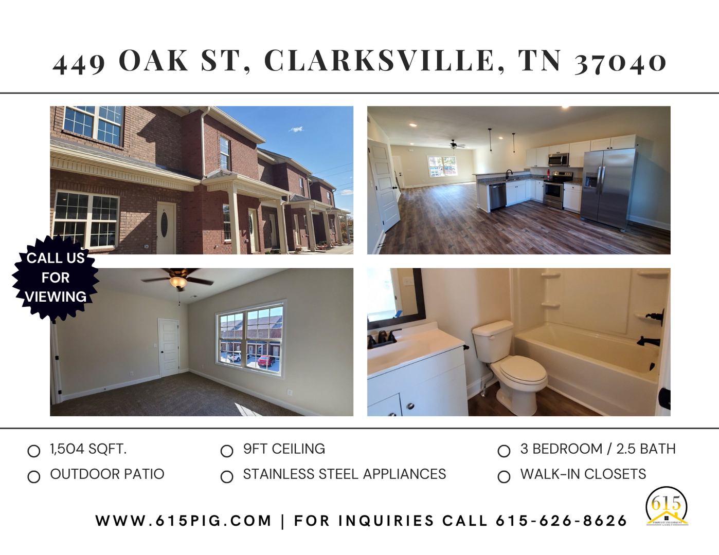Clarksville Apartment: 449 Oak St