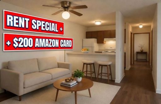 Nice 2BR Apartment Rent Special: First 3 months at $697/mo, then $1,097/mo + $200 AMAZON CARD