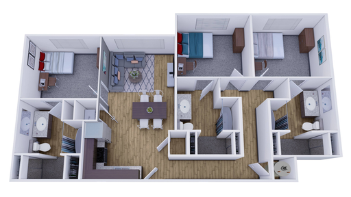 Watercress 3 bedroom - Unfurnished. Per bedroom rate.