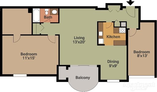 Colonial Jr. 2bdrm/1bath – photo 1