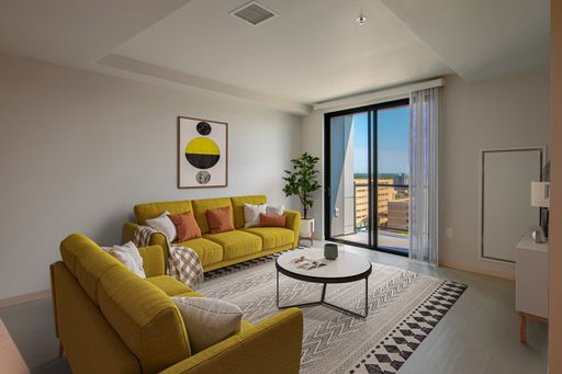 Yellow Floor Plan - 1 Bedroom - Downtown – photo 1