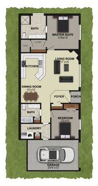 The Woodland - 2 Bedroom, 2 Bathroom Ranch Style unit With Attached Garage