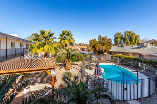 Pool and poolside area at Clarendon Arms.