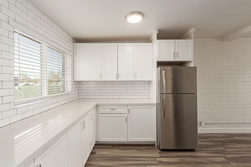 Apartment kitchen — representative home at Clarendon Arms.