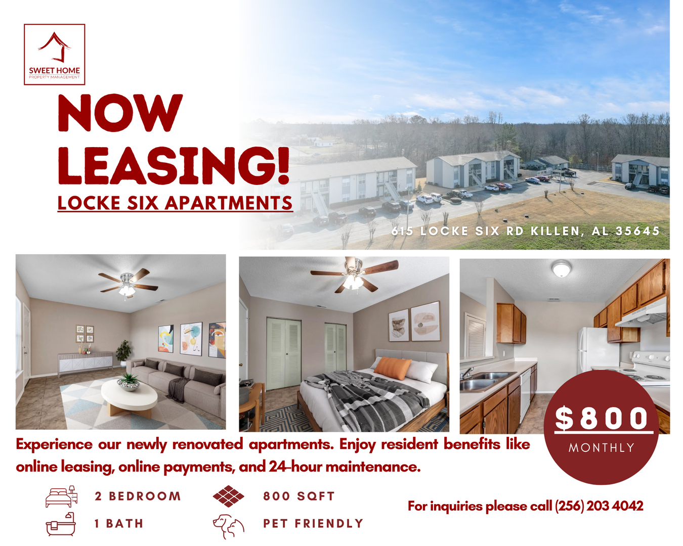 Killen Apartment: 615 Locke Six Rd