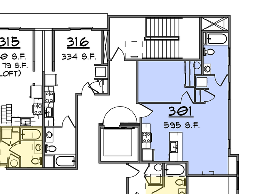 Third Floor 1 Bedroom, 1 bath unit with Large Windows and Peek-a-boo Views – photo 1