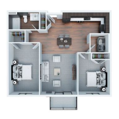 2 Bedroom 1 Bathroom Apartment
