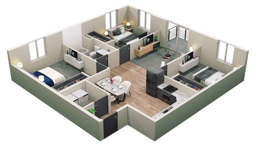 Deer Creek: 3 Bedroom 1 Bathroom Apartment