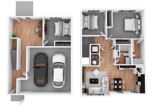 Overlook: 3 Bedroom 2 Bathroom Townhome