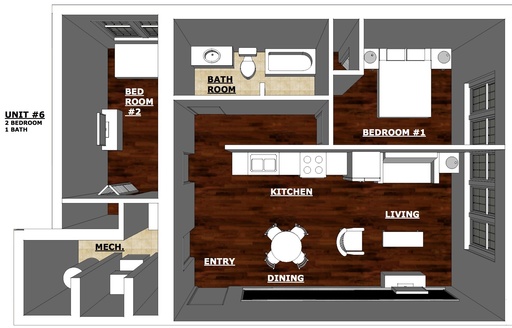 2BR - New Luxury Construction in a Historic Maytown School Building