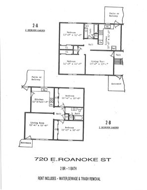 2 Bedroom, 1 Bath Apartment – photo 1