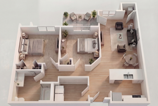 2 Bed 1 Bath Accessible