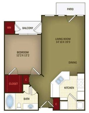 1 bed 1 bath 861sf – photo 1