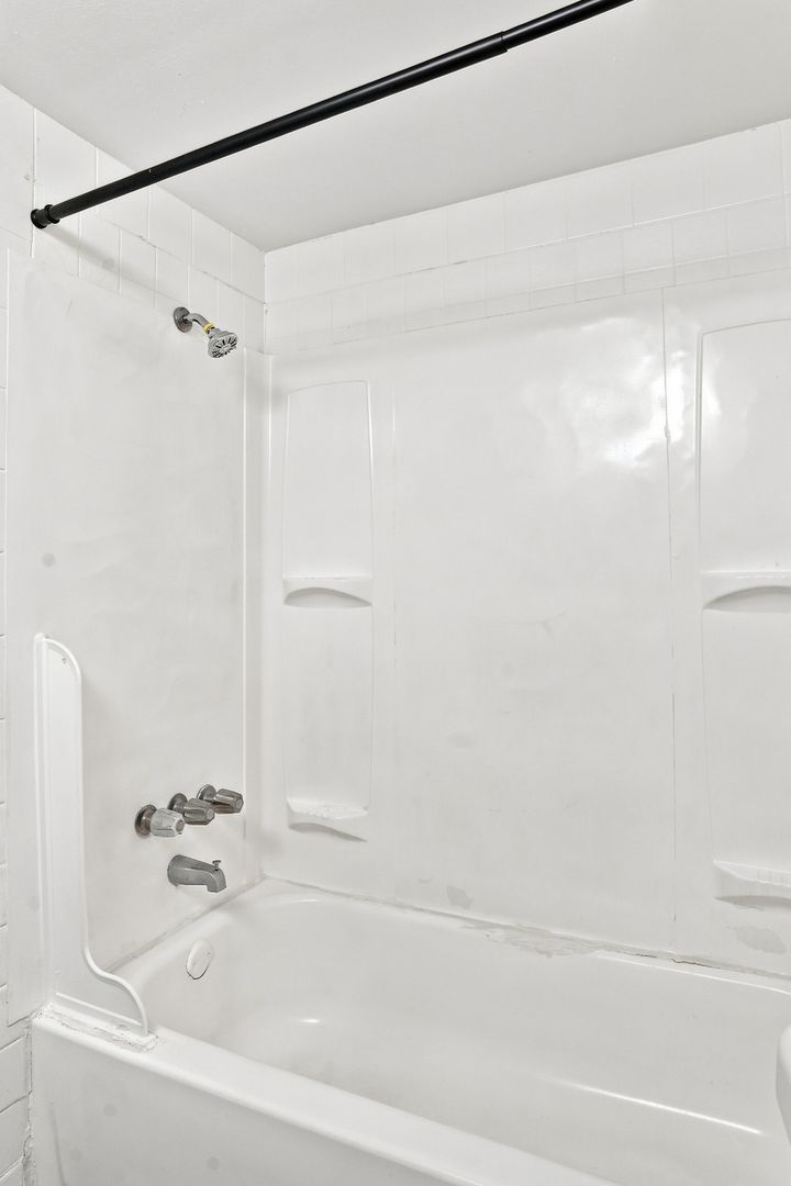 Apartment bathroom — representative home at The Element.