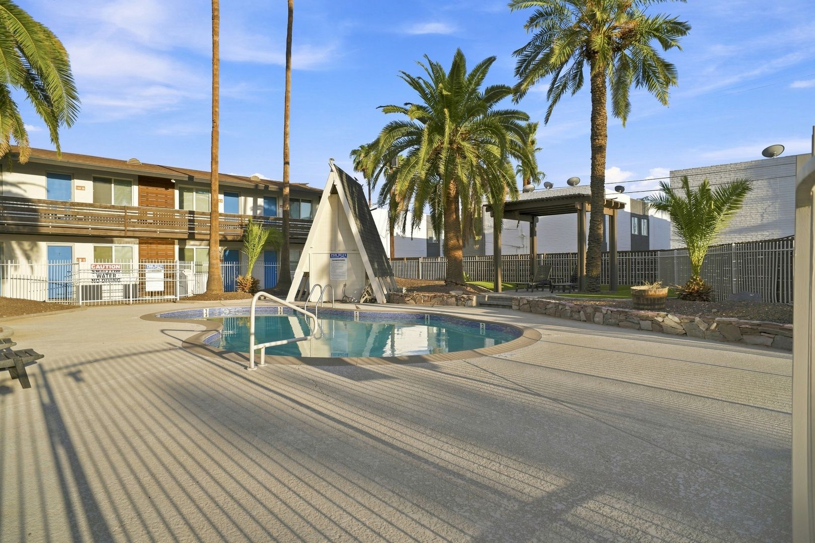 Pool and poolside area at The Element.