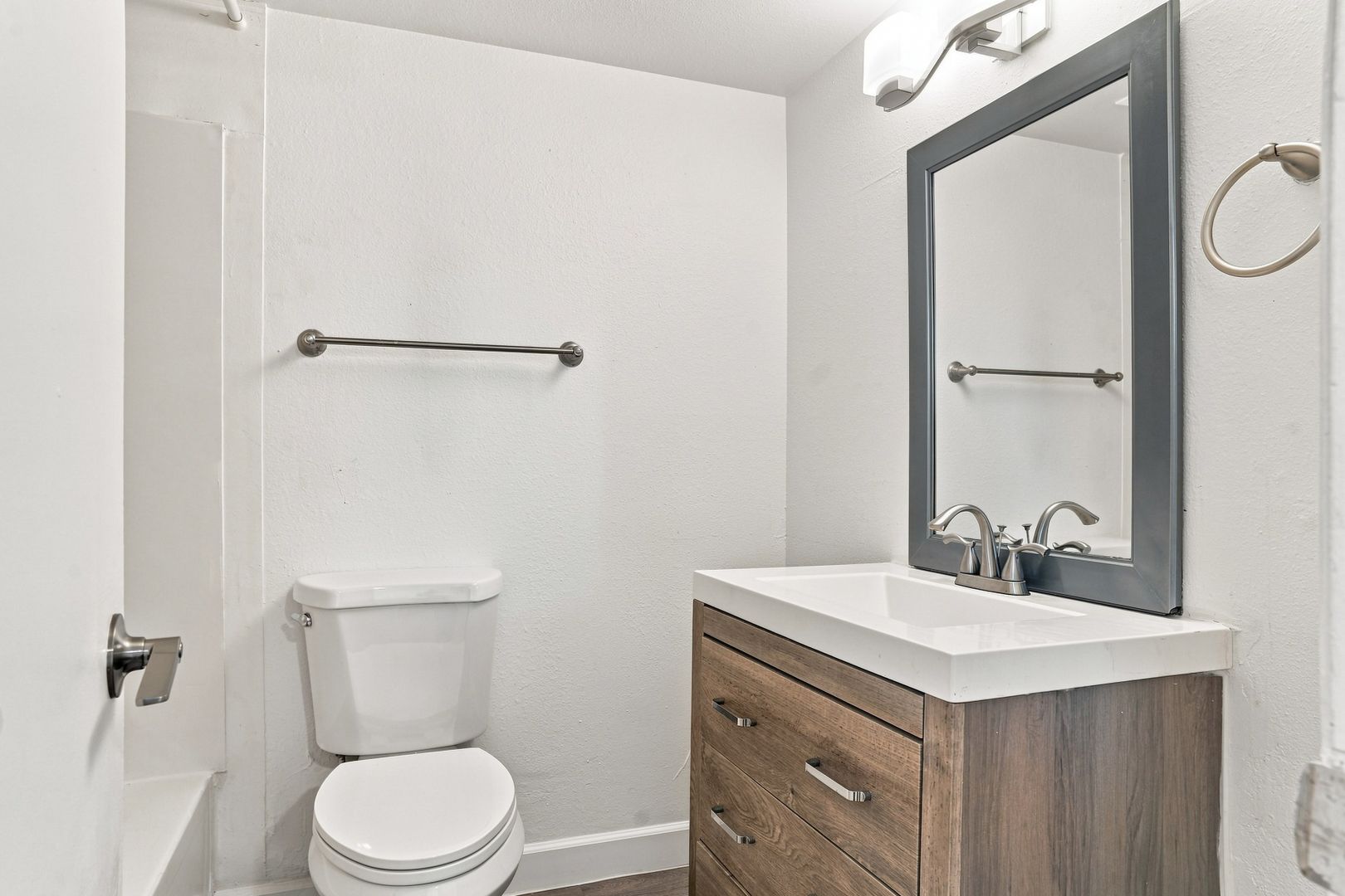 Apartment bathroom — representative home at The Element.