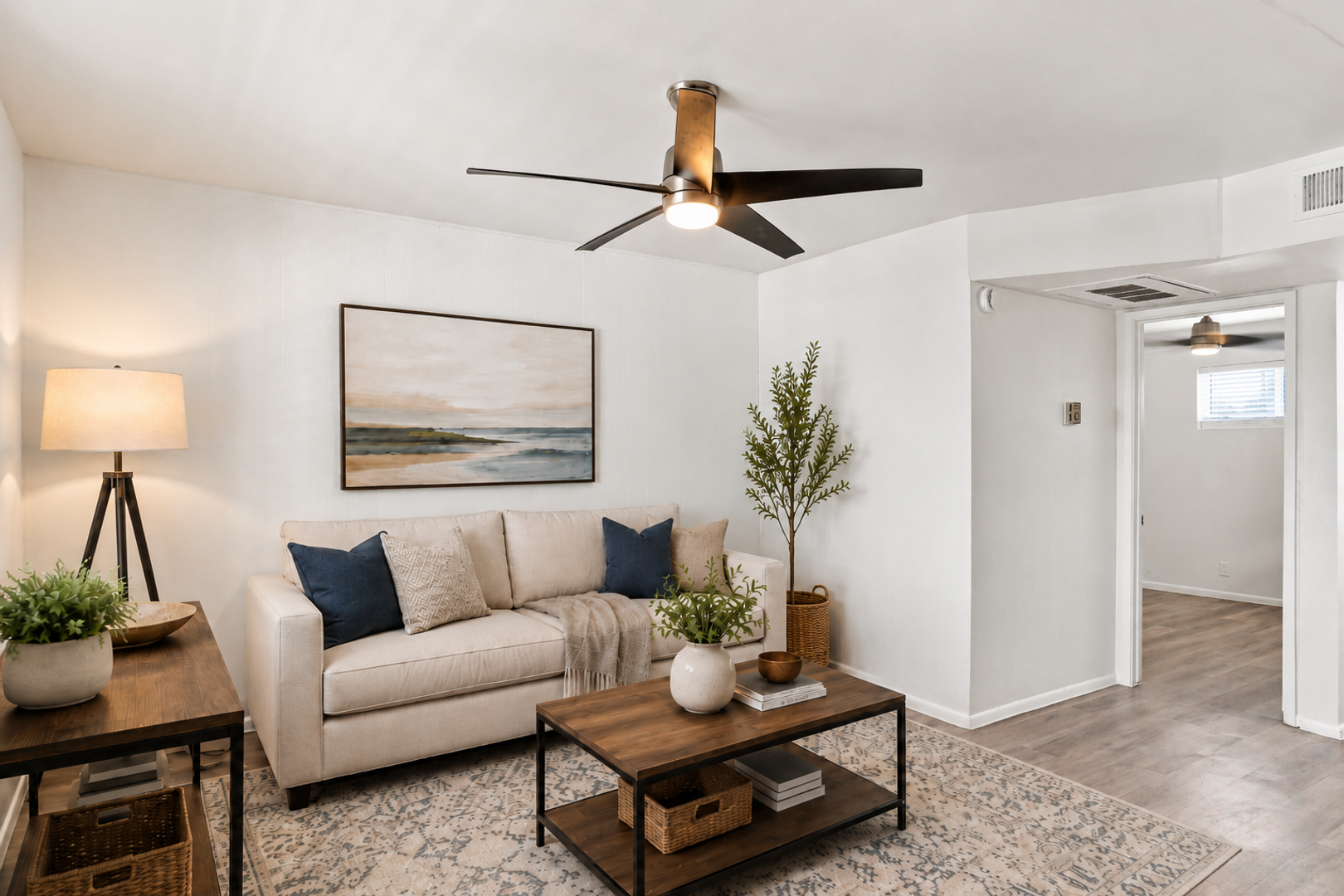 Virtually staged living area at The Element.