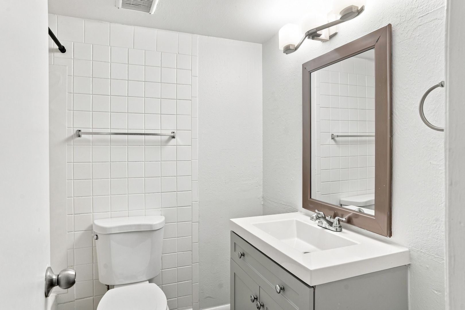 Apartment bathroom — representative home at The Element.